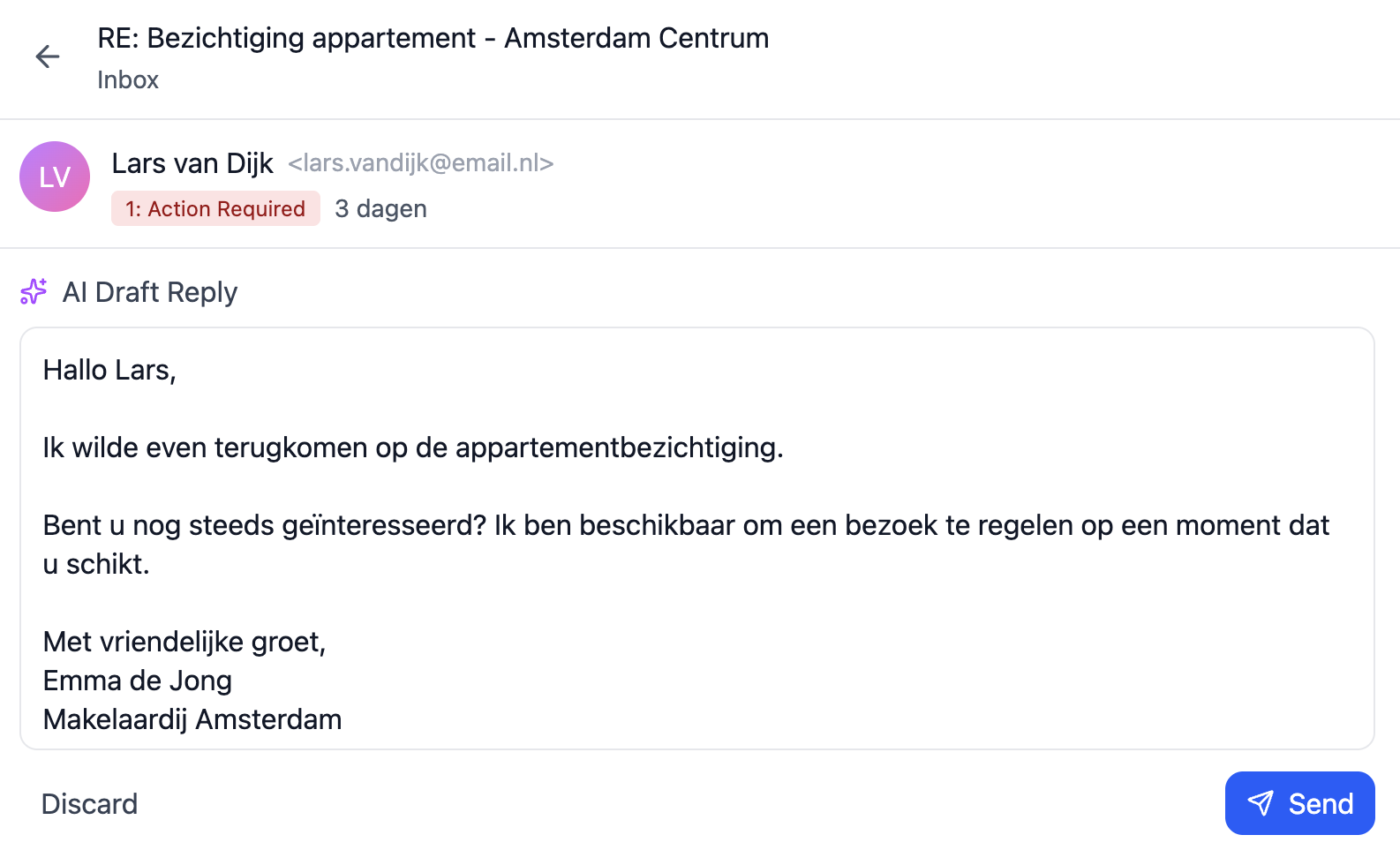We volgen onbeantwoorde e-mails op